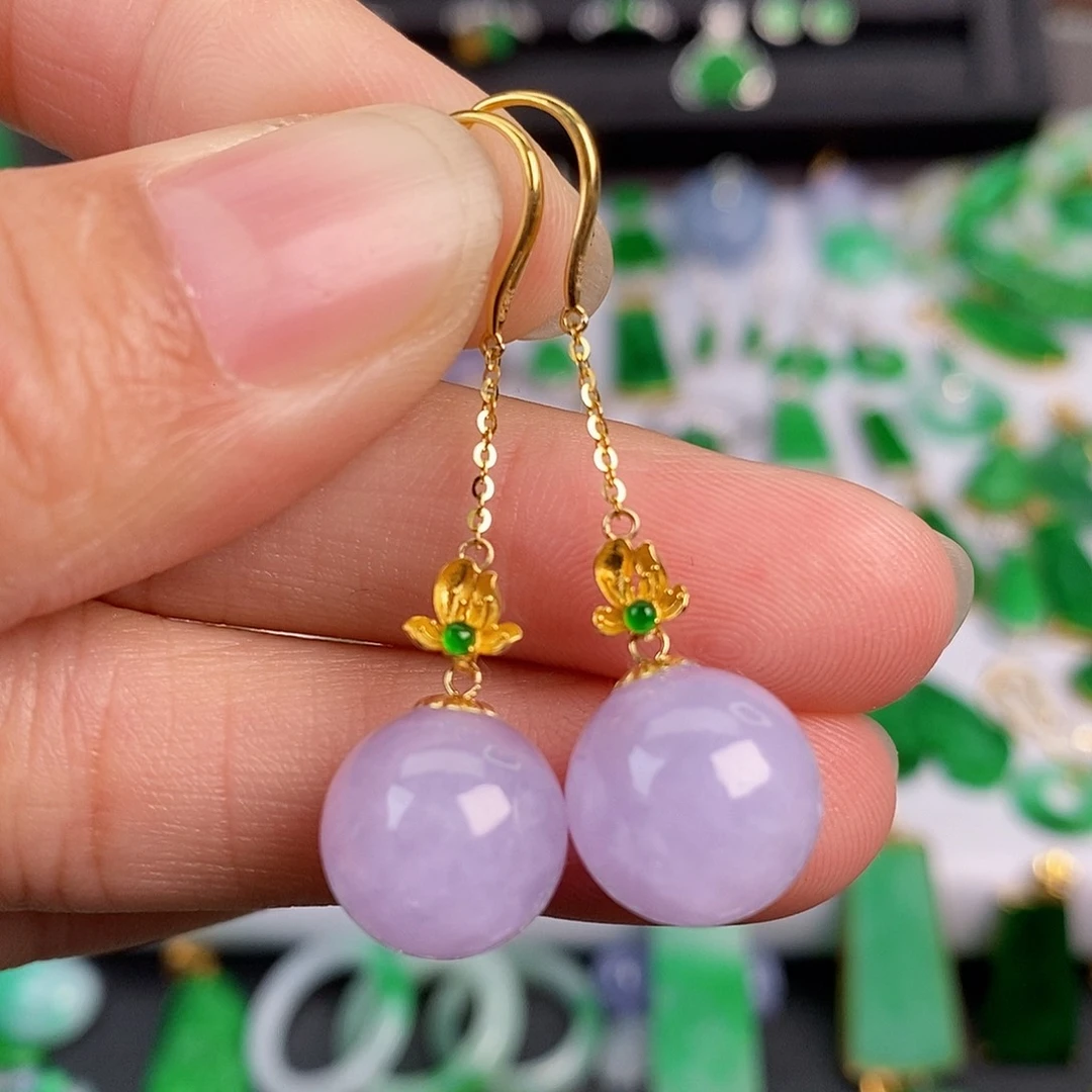 吊坠(不含链)18K金镶嵌翡翠