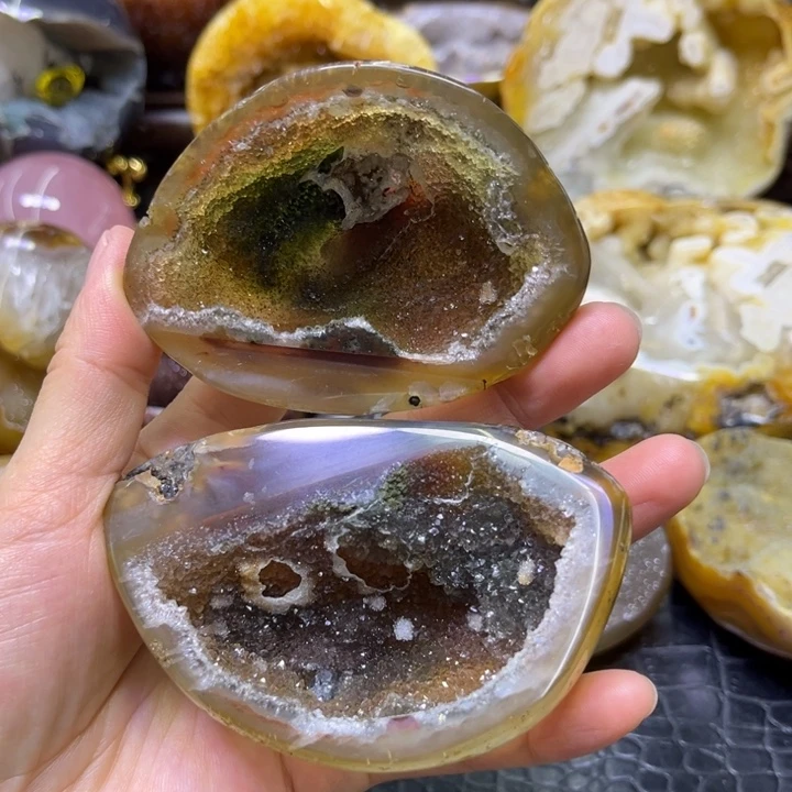 未镶嵌发饰水晶奇石彩晶盆