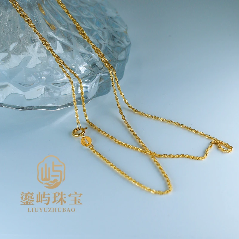 18K金粗麻花简约百搭战神时尚款项链