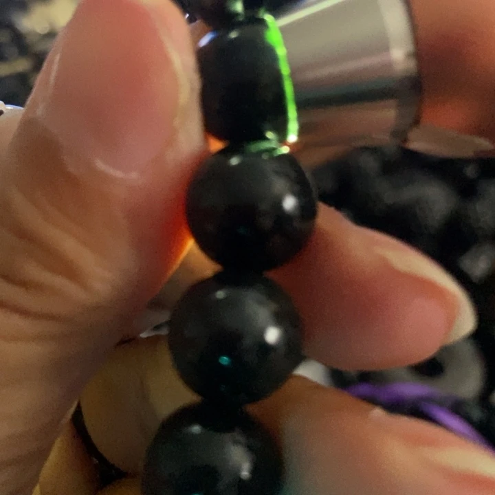 翡翠未镶嵌手链黑绿色12