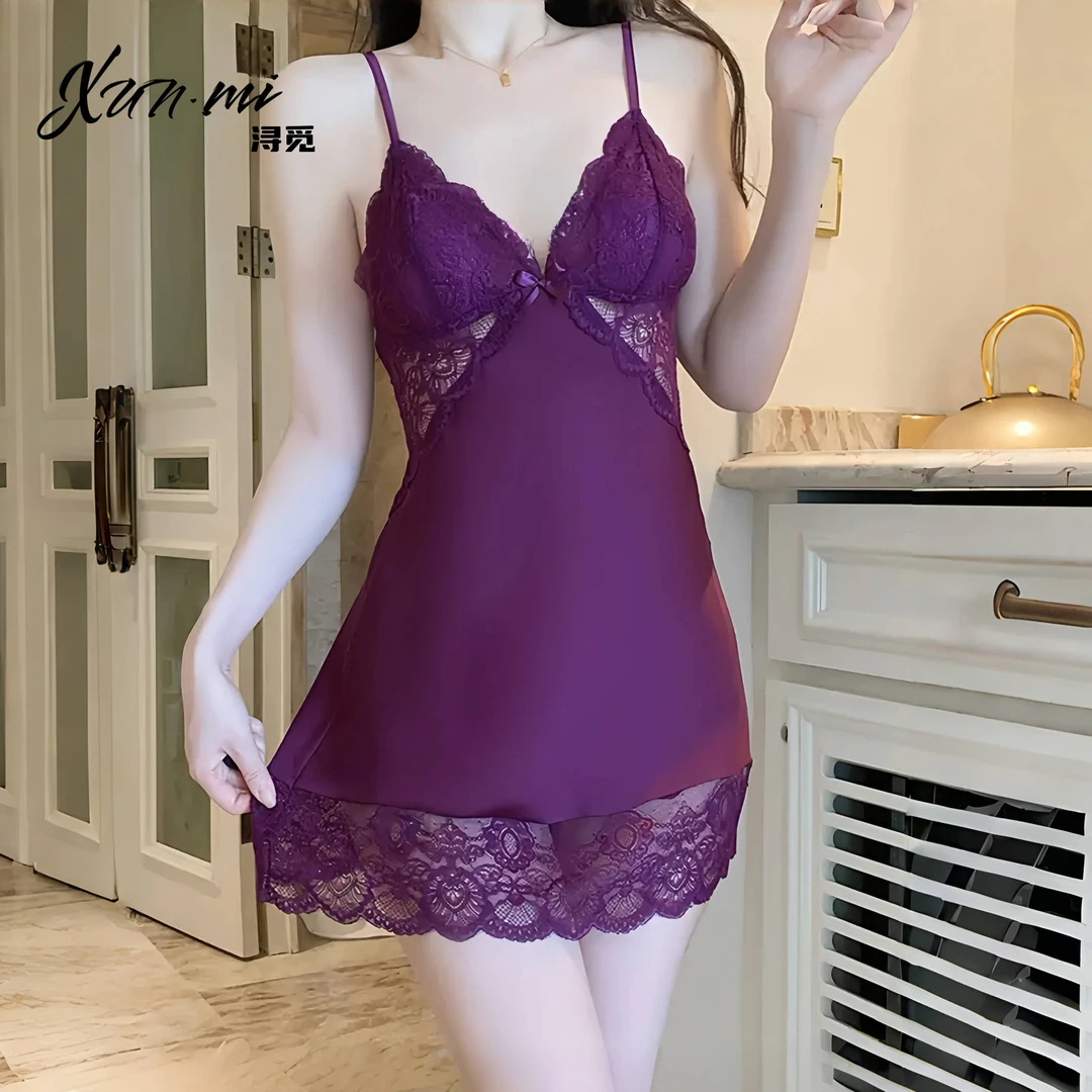 浔觅/Xunmi【姹紫嫣红】高定轻奢睡衣2024新款睡裙薄款性感家居服