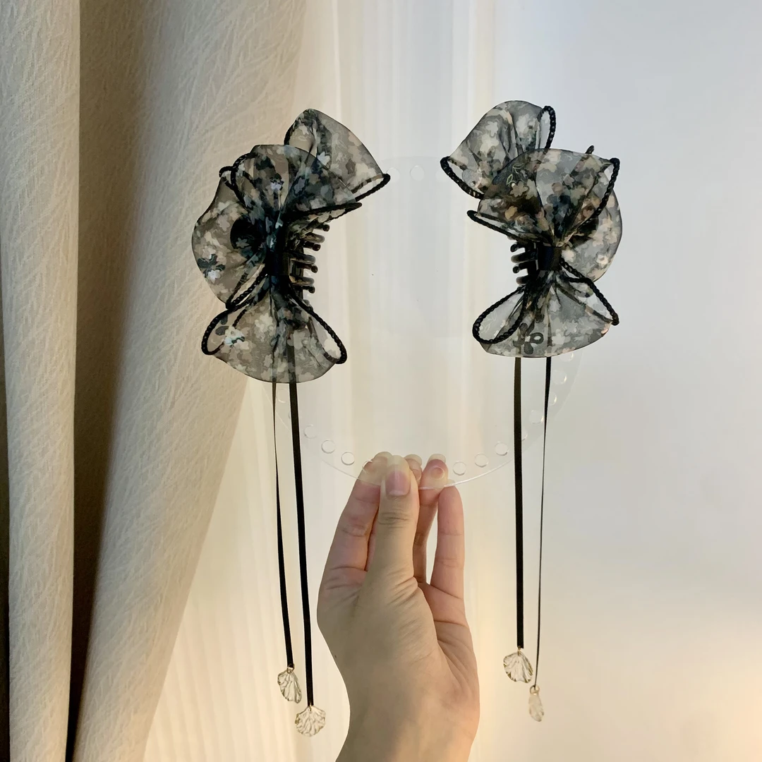 【水墨江南】森系百搭气质小碎花水钻泡泡抓夹发夹发饰7cm