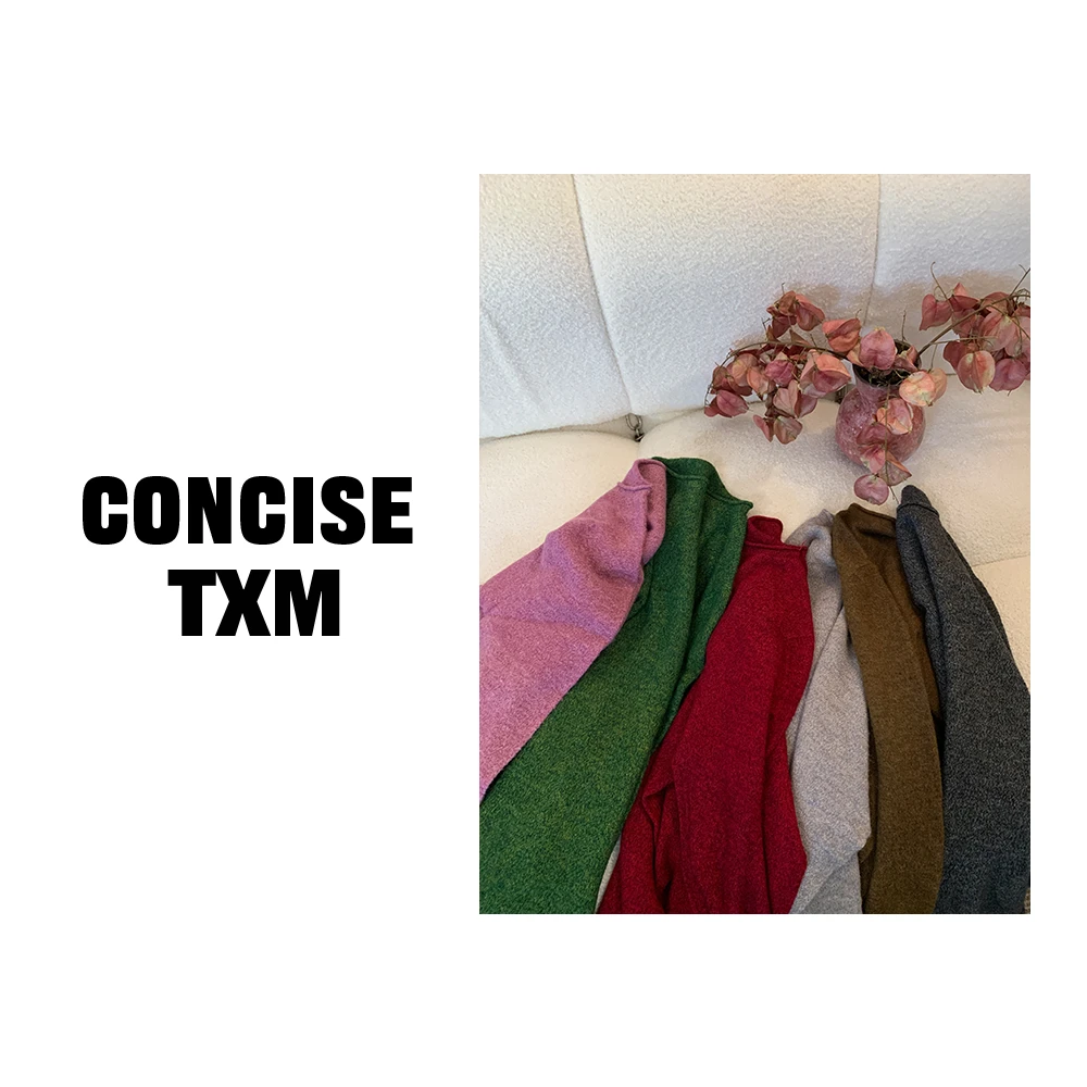 【唐小木】半高领亲肤花纱打底衫 长袖针织打底衫 S1103