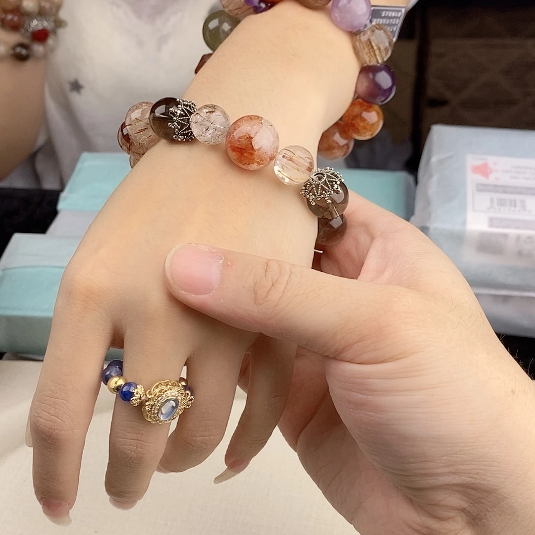 手链水晶银S925镀金镶嵌
