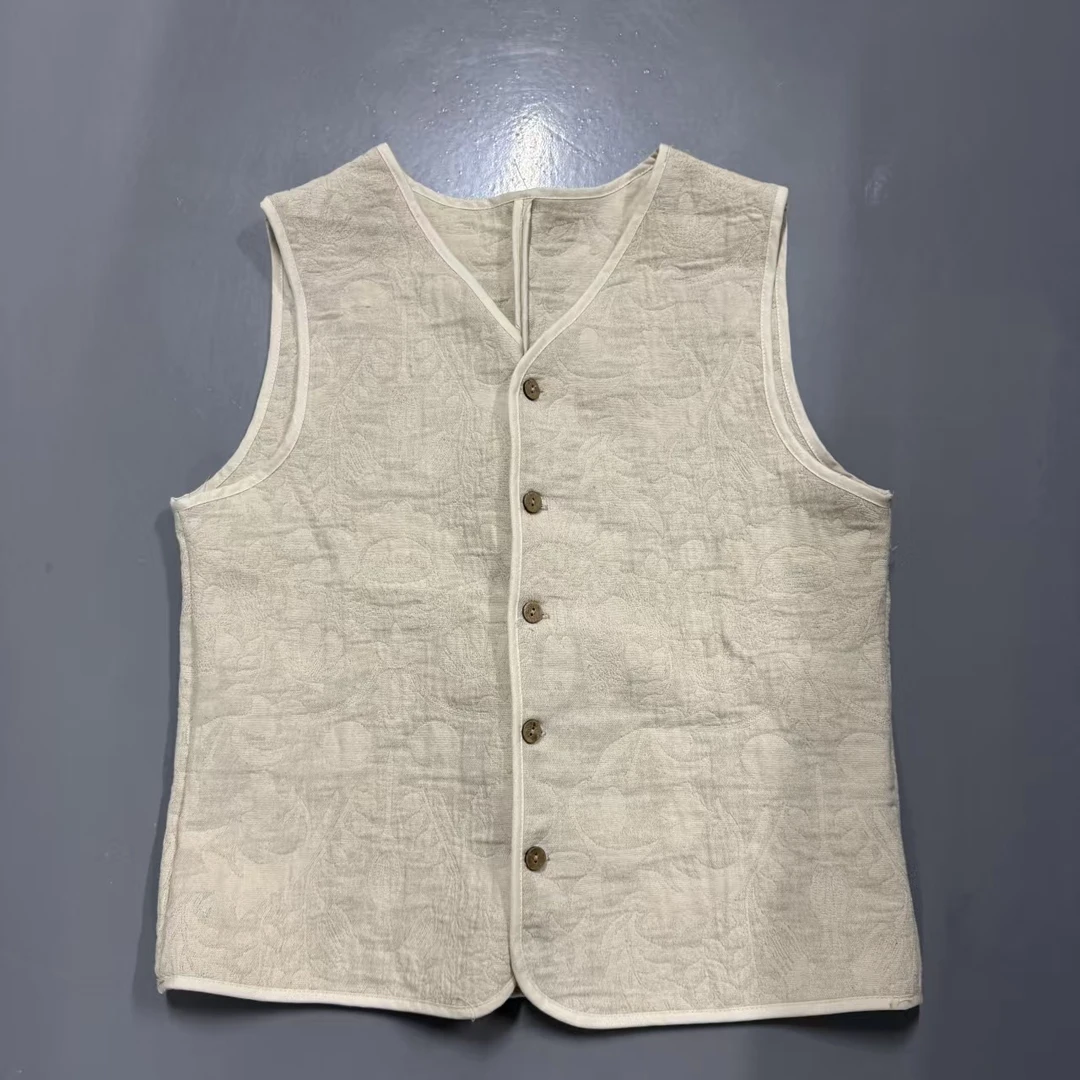 汉麻提花加厚马甲