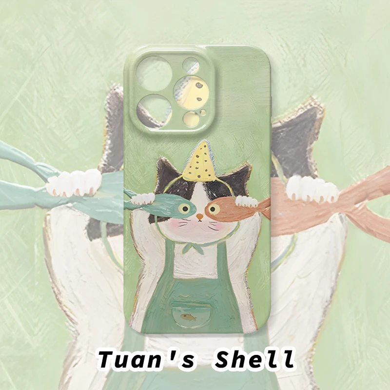 创意鱼干猫咪菲林软壳适用苹果VIVO华为OPPO小米荣耀一加手机壳