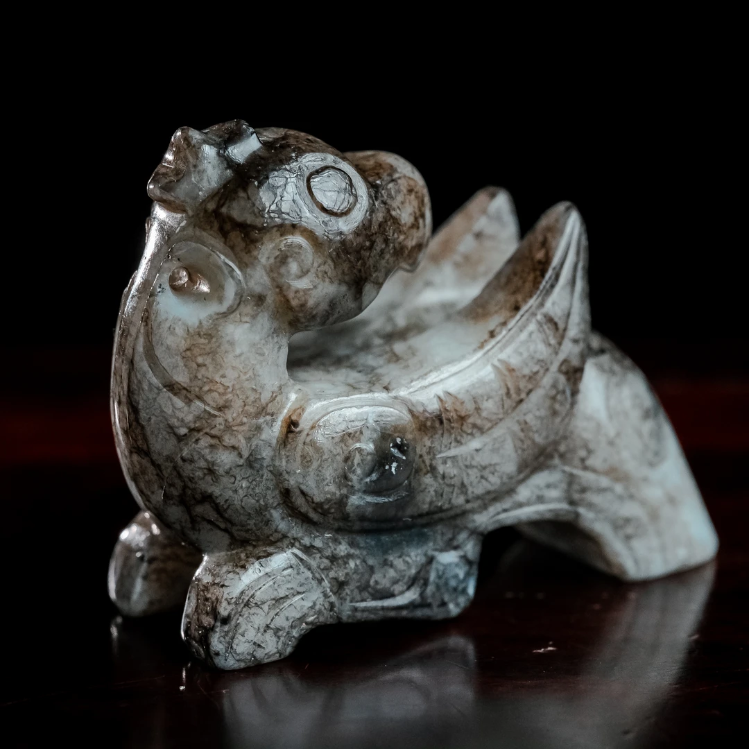 明代和田玉玉鸟花件-LM