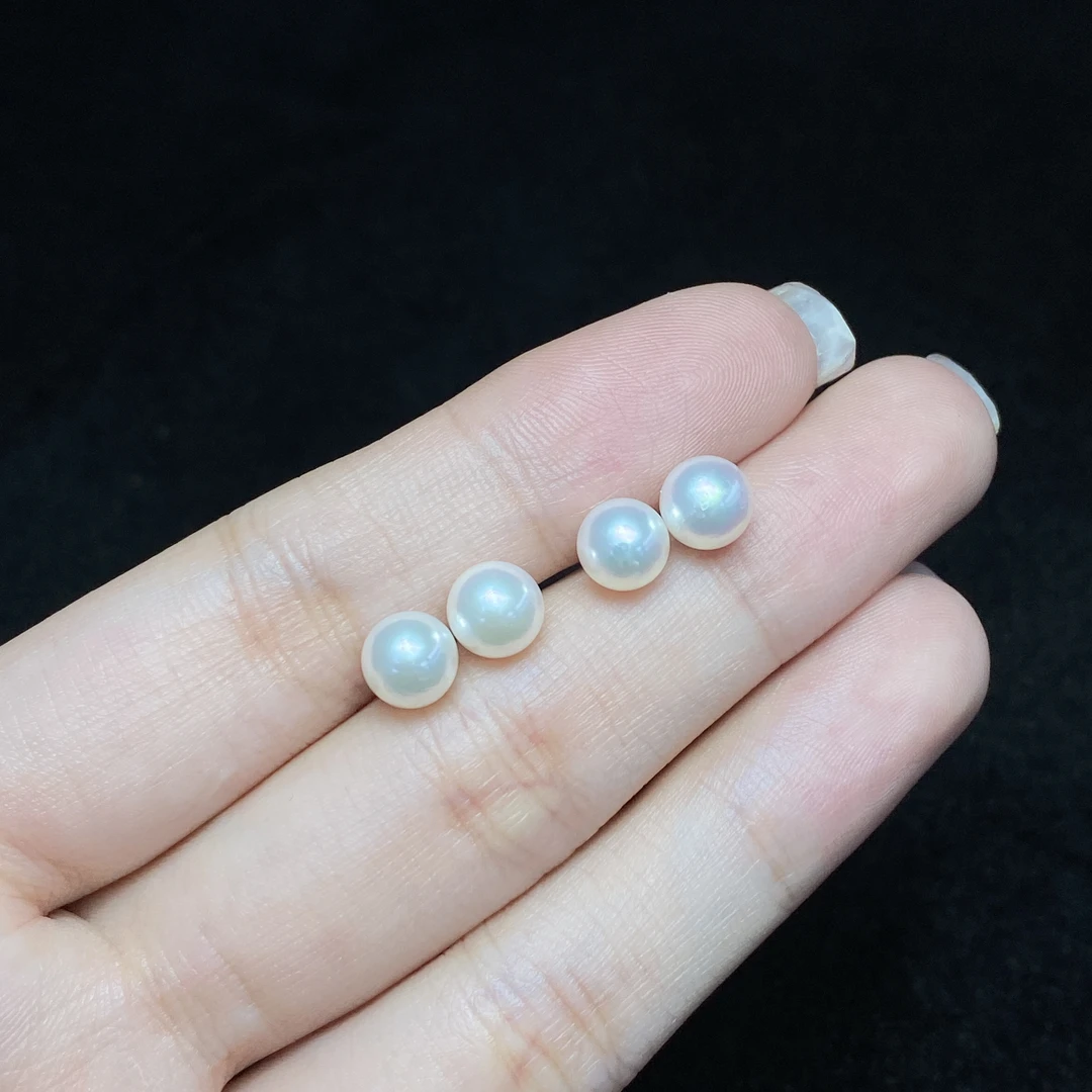 【小北珠宝】S925银海水珍珠耳钉约6mm+【多样性发一件】27-WJ16X29