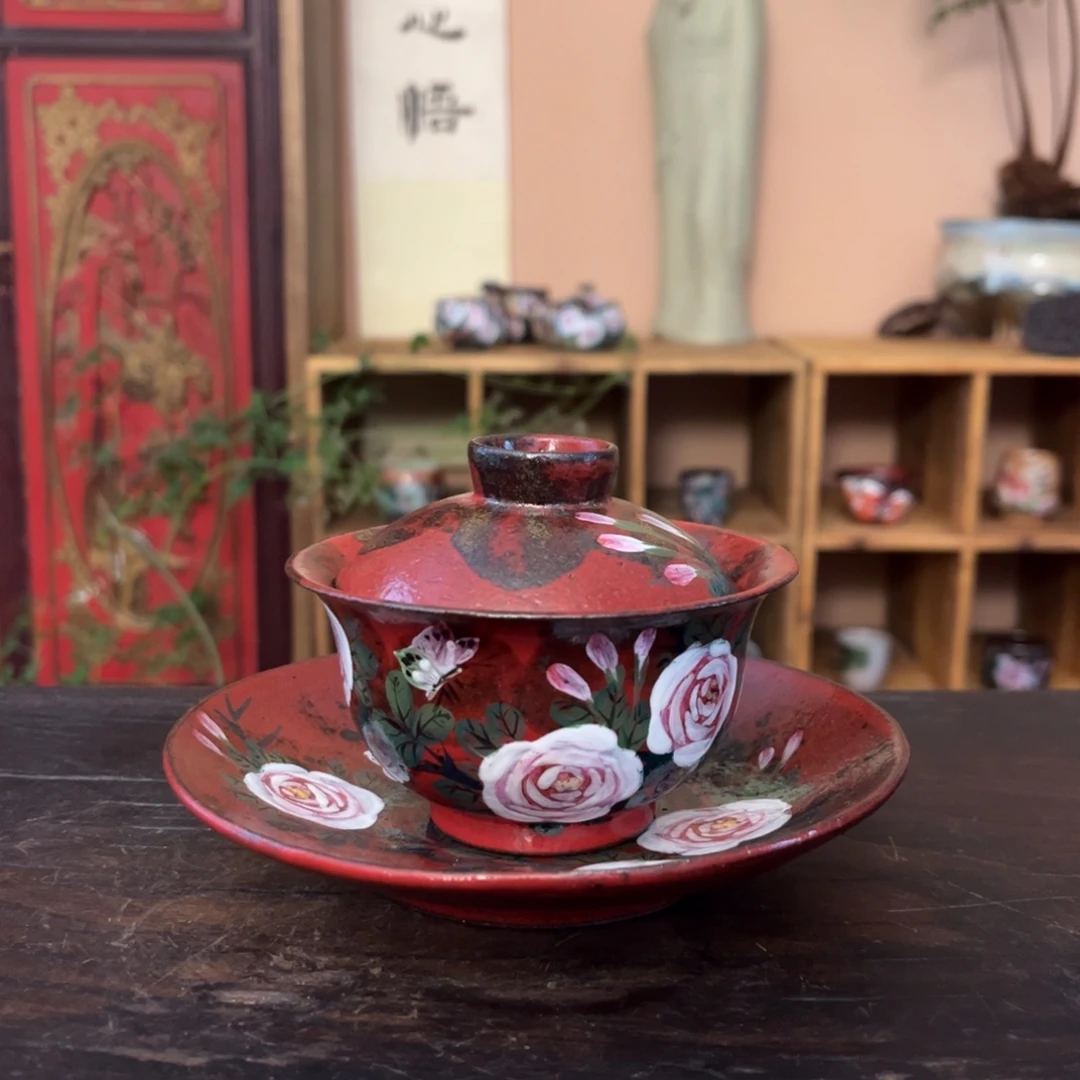 柴烧纯手工手绘陶瓷