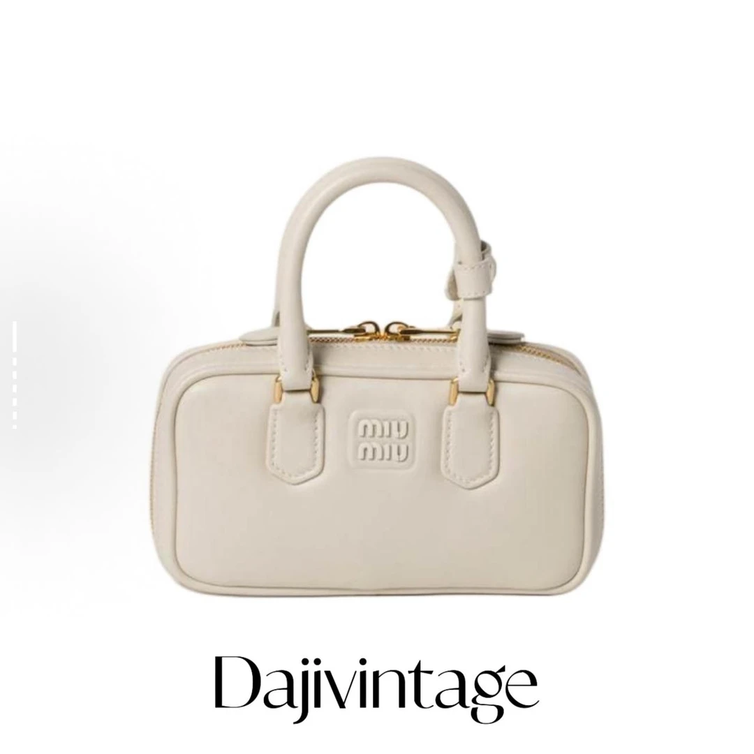 大吉中古/miumiu缪缪粉笔白保龄球迷你手提斜挎包