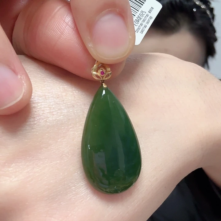 颈饰银S925镶嵌和田玉清**景仓库