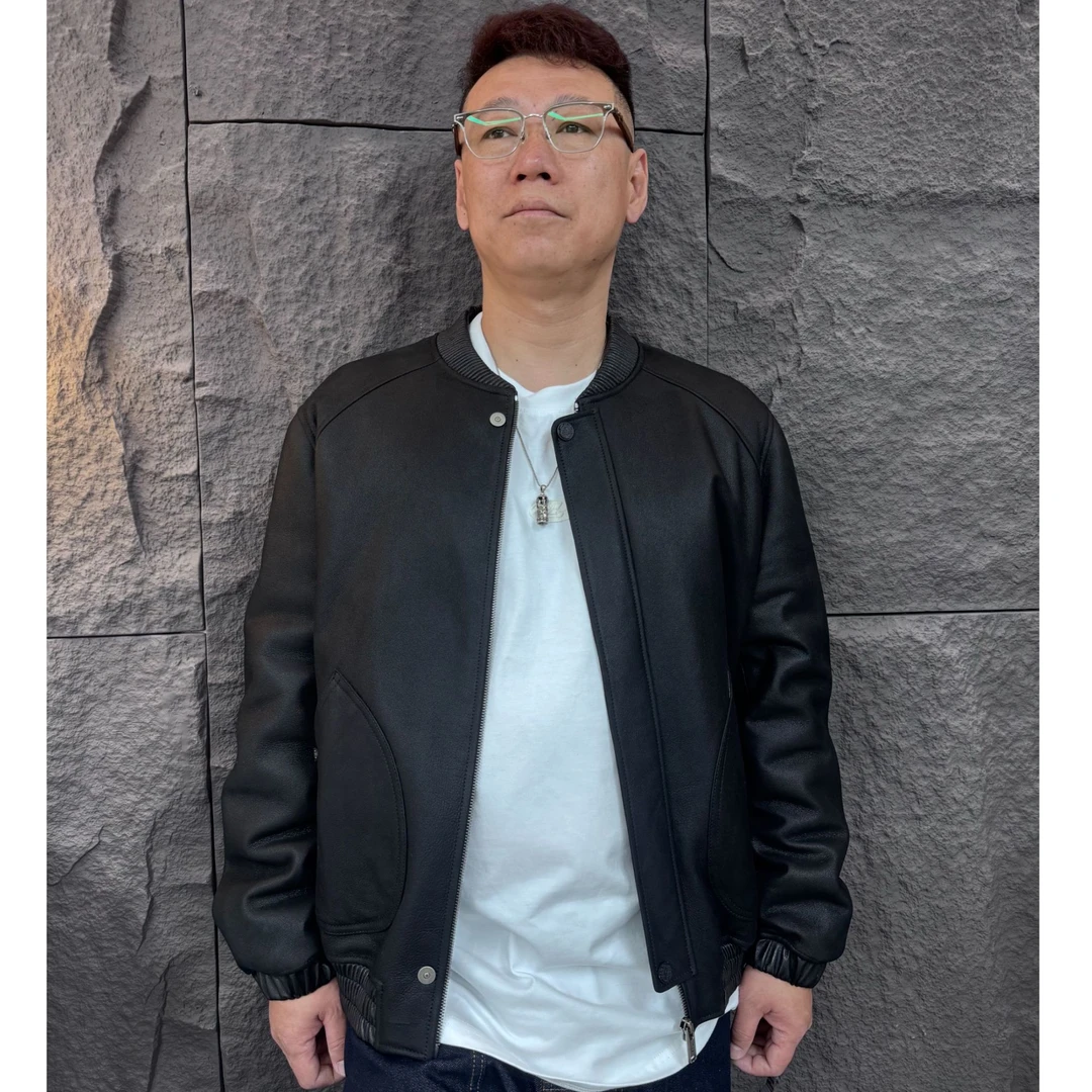 玛瑞 6373 男装高档轻奢休闲简约春秋冬款棒球服法国拉贡皮毛一体