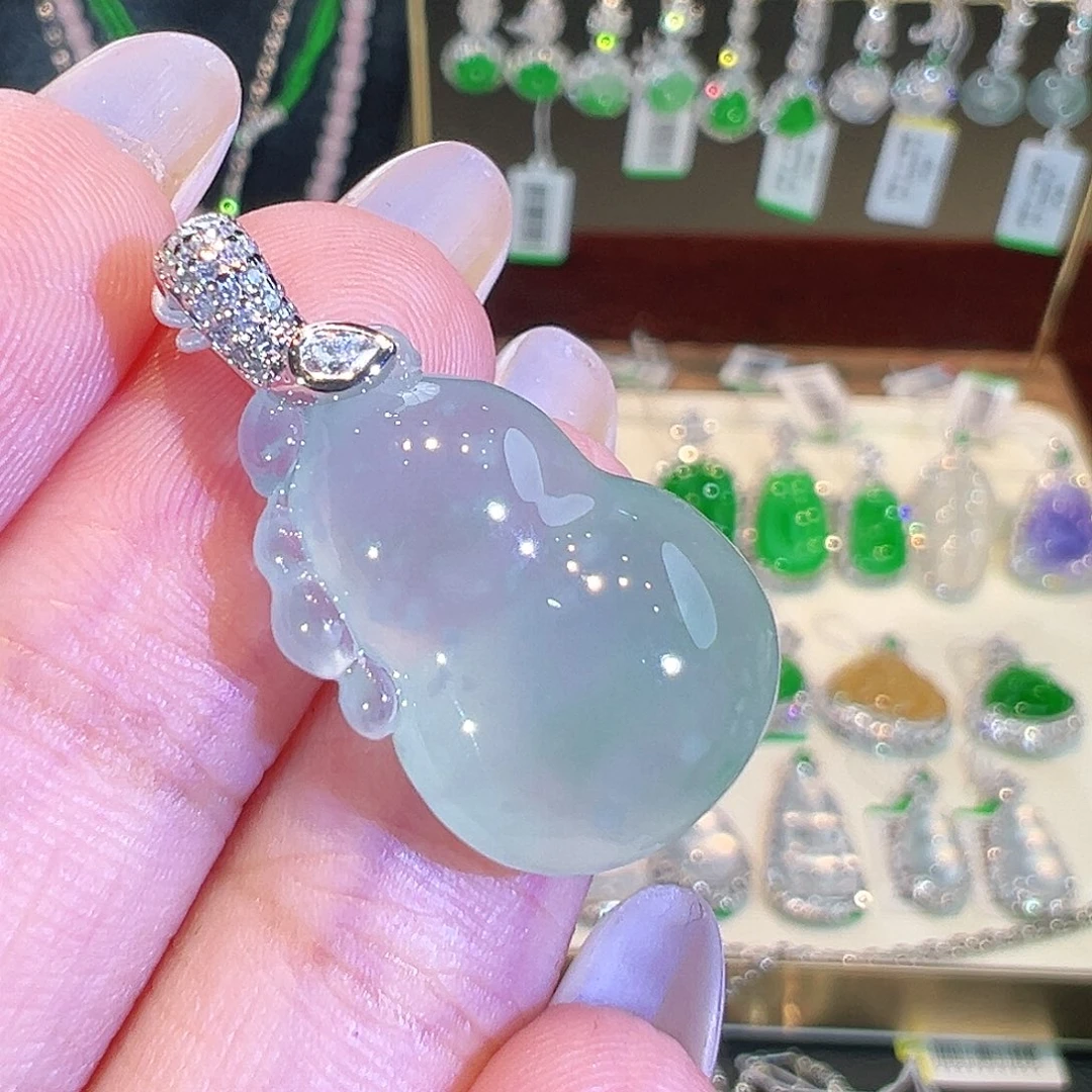 吊坠(不含链)18K金镶嵌翡翠翡翠