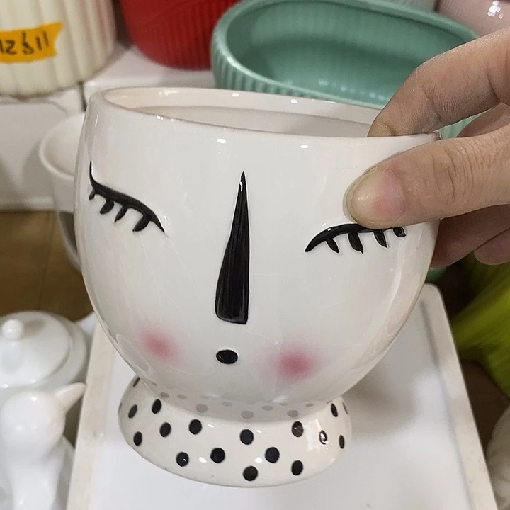 摆件陶盆有孔 瑕疵介意勿拍