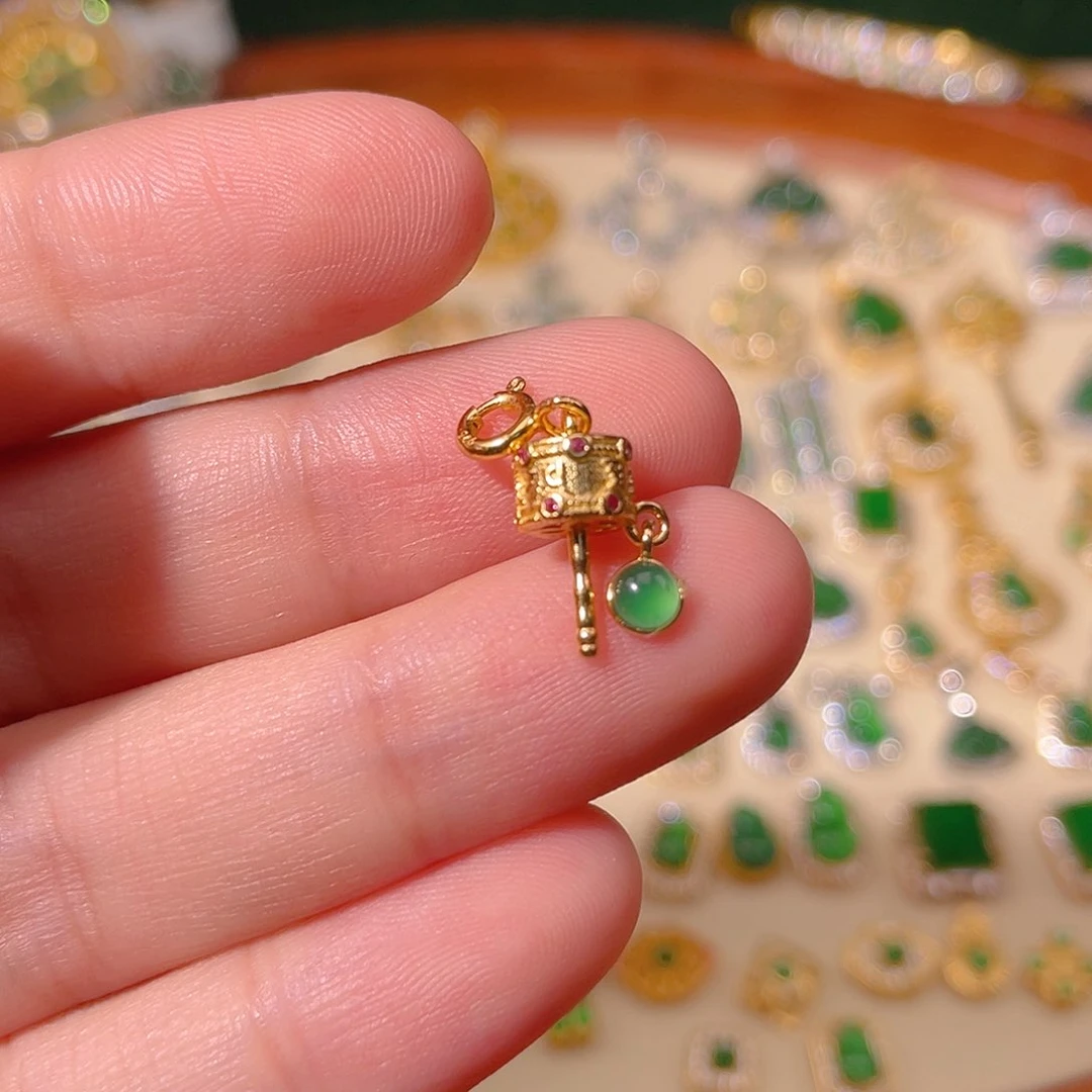 翡翠银S925镶嵌吊坠(不含链)