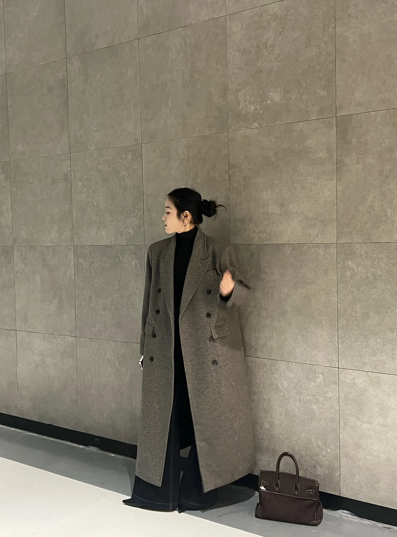 [8820]冬季新款加棉高定款轻奢高级简约时尚overseas阳离子大衣