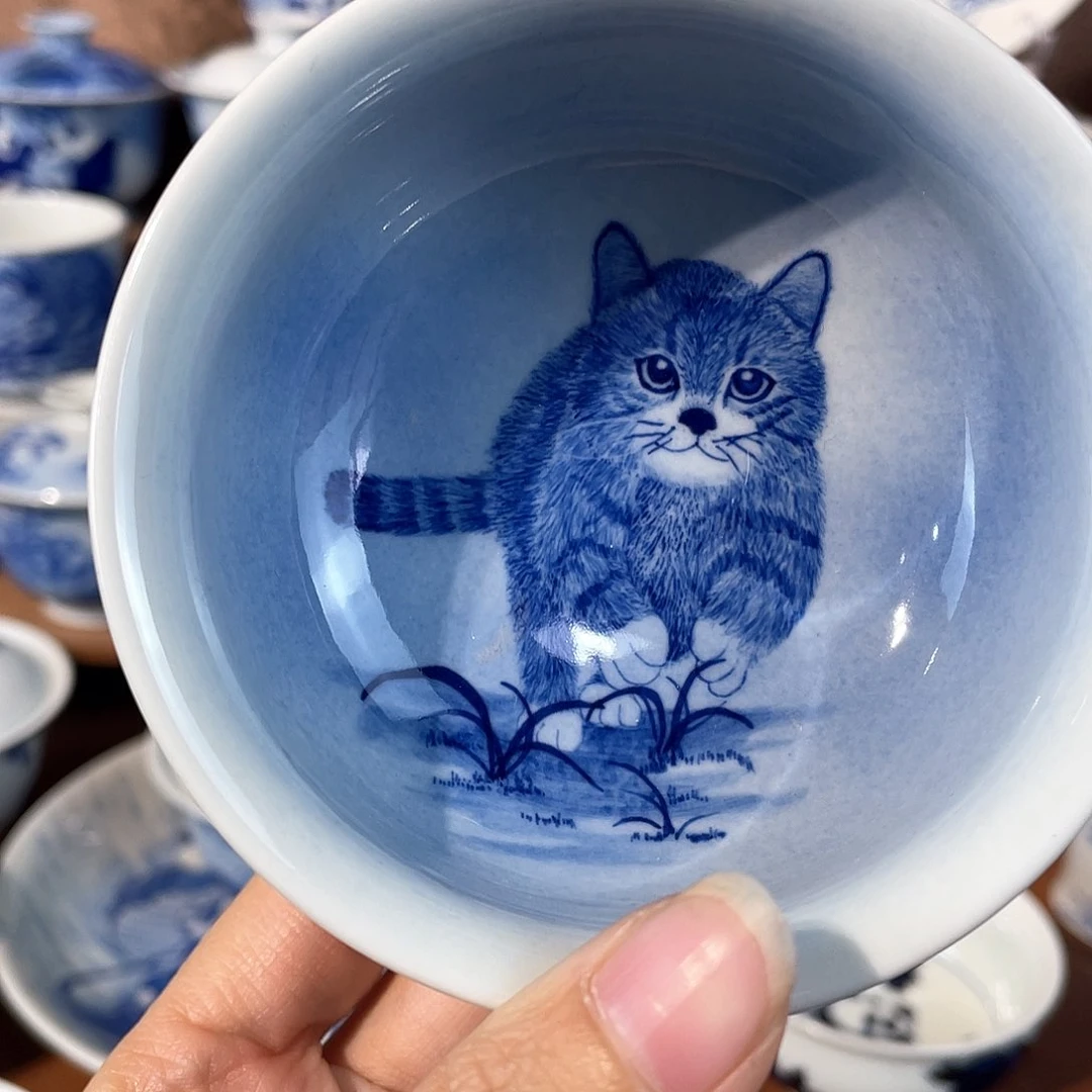 泥藝瓷梦猫咪炉式杯