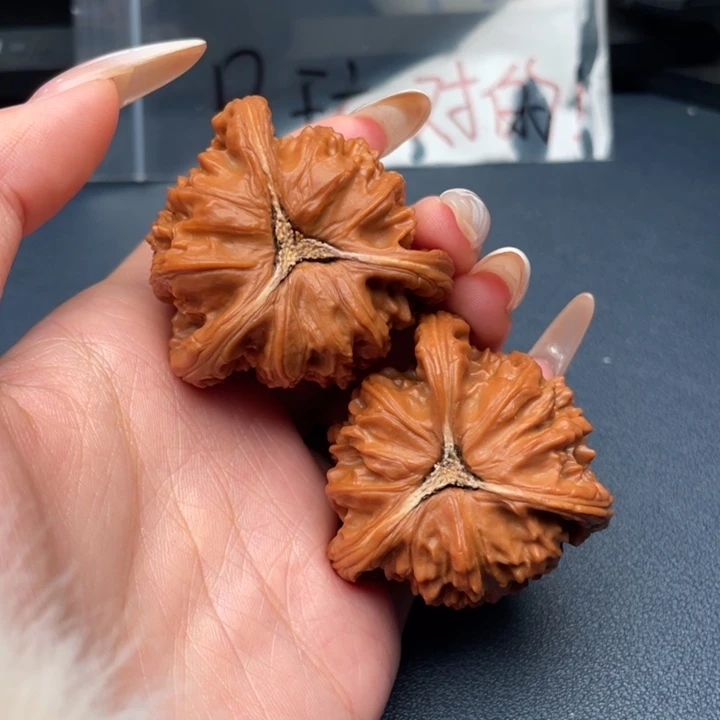 贰***元文玩核桃吊坠白狮子