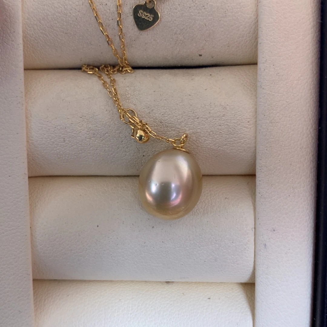 海水珍珠银S925镶嵌颈饰