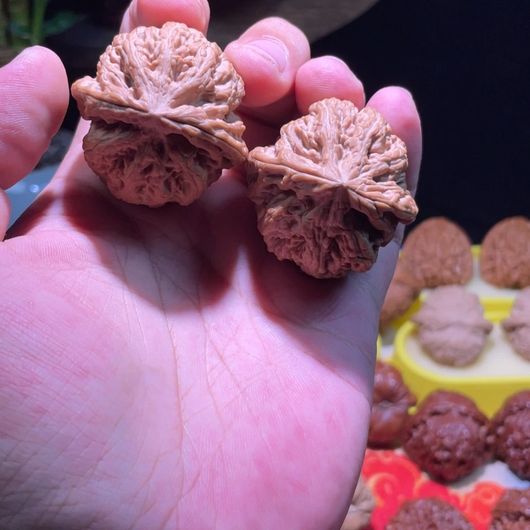 把件文玩核桃41全品原装无药红皮满肉大粗筋