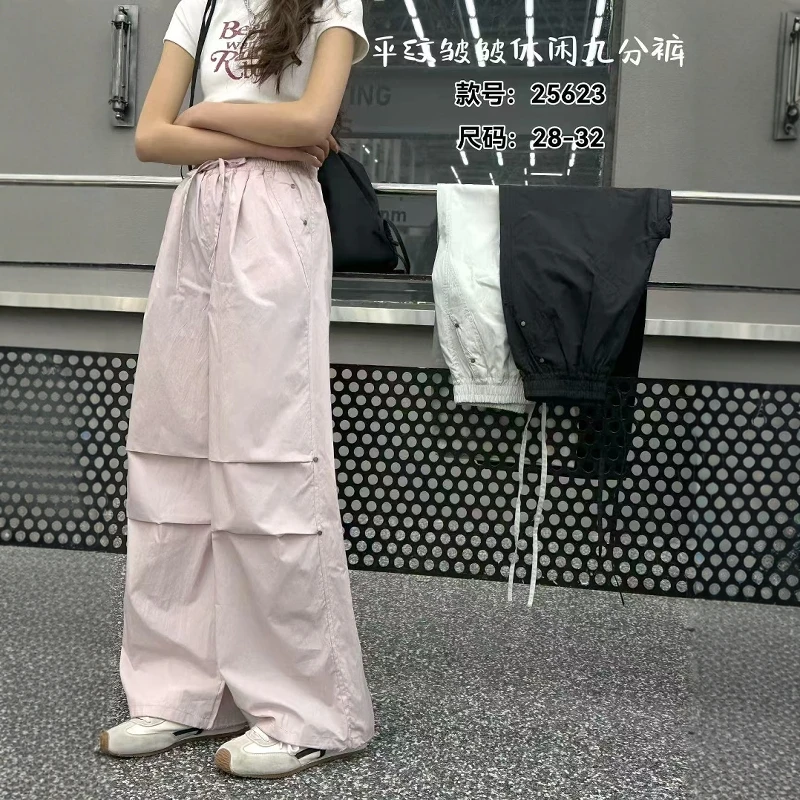 25623 夏款平纹皱皱休闲工装裤