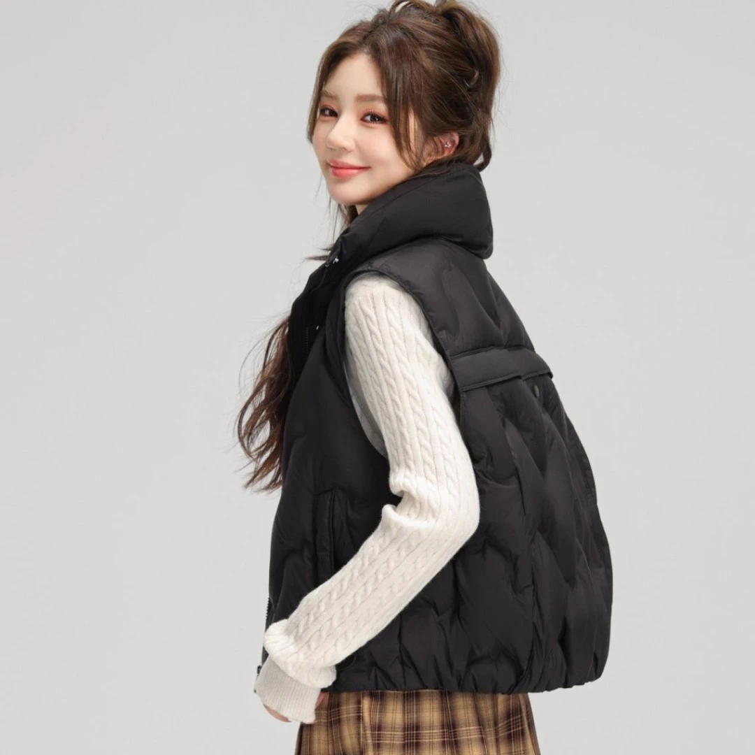 时尚秋冬短款百搭立领女士纯色女士