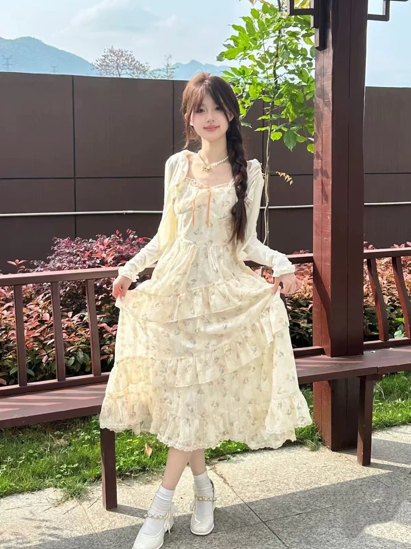 A401-A410夏季时尚碎花 蕾丝连衣裙（直播专属）