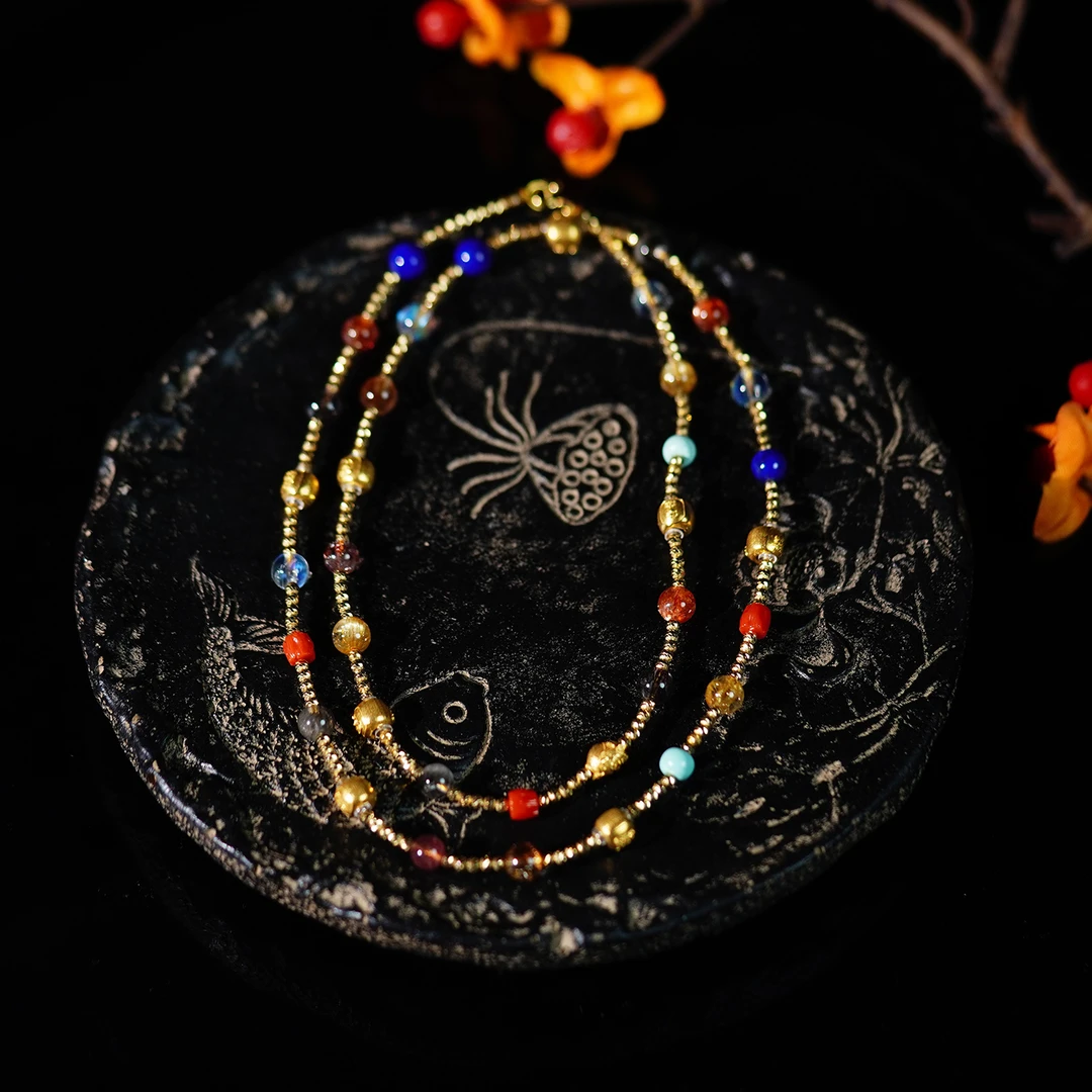 [琪钰]代曼 八大守护水晶多宝项链18K金-X25112219