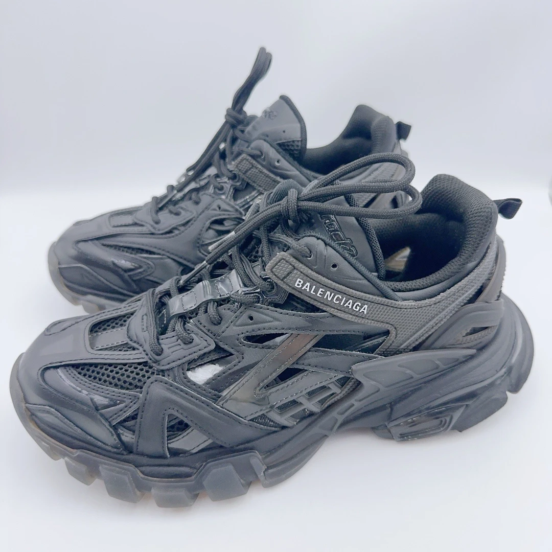 95新 Balenciaga/巴黎世家 38码/黑色track老爹鞋/01818