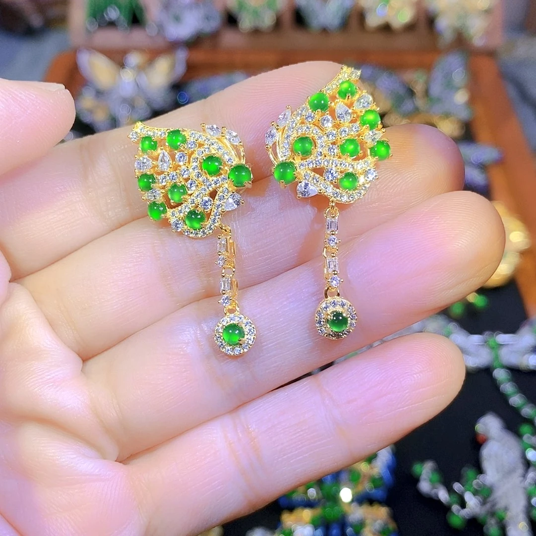 吊坠(不含链)银S925镶嵌翡翠