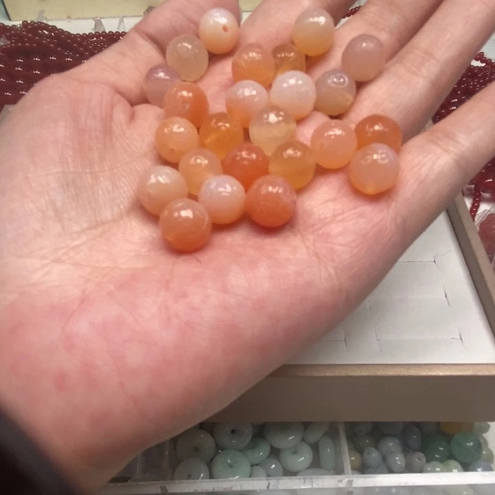 玛瑙/玉髓未镶嵌珠宝半成品拍1发3个回纹如意珠