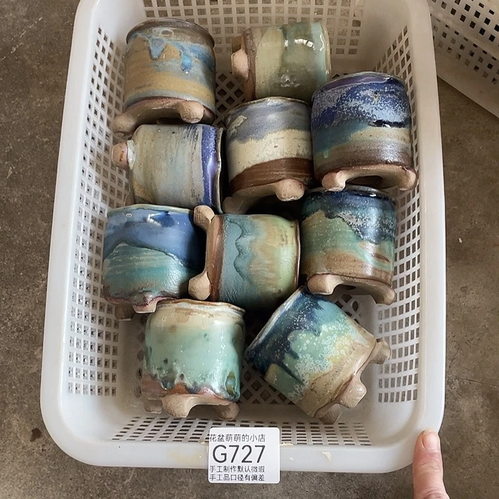 紫砂花盆727微瑕品口径5厘米左右的