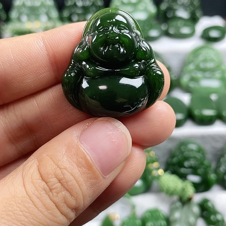 和田玉（碧玉）未镶嵌吊坠(不含链)30mm