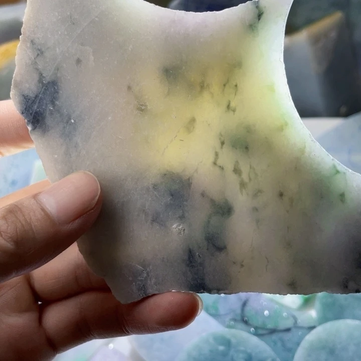 翡翠挂件未镶嵌天然缅甸翡翠料子厚5-6mm