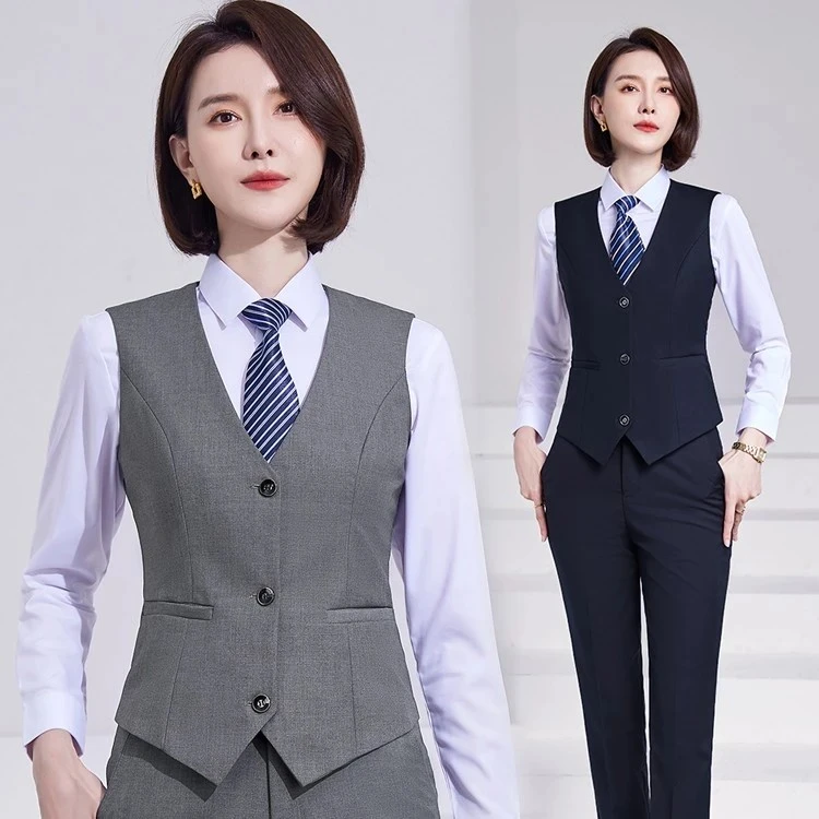 厂家直销男女同款马甲西服套装修身百搭西装职业装马夹时尚秋冬