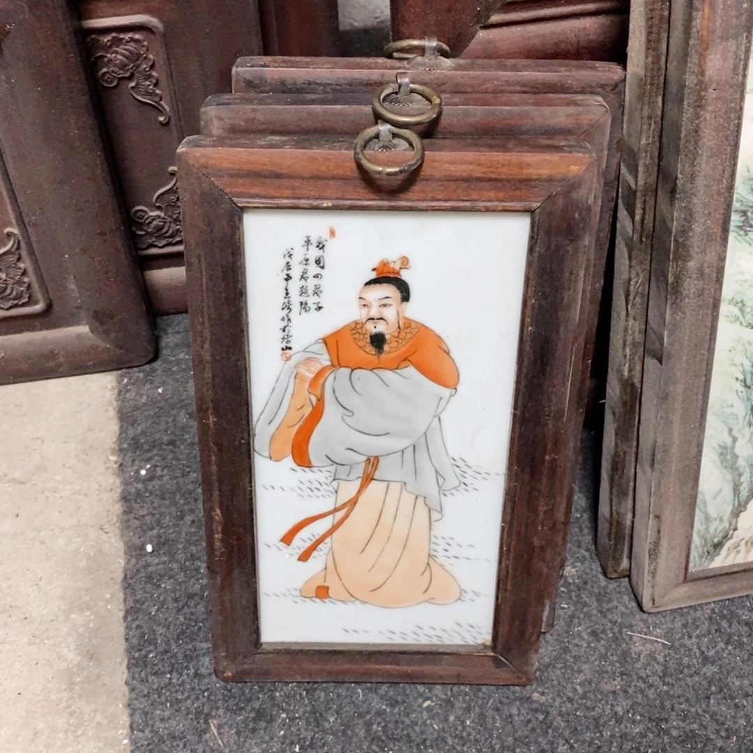 瓷片28*16*1景德镇瓷板画柴窑烧制