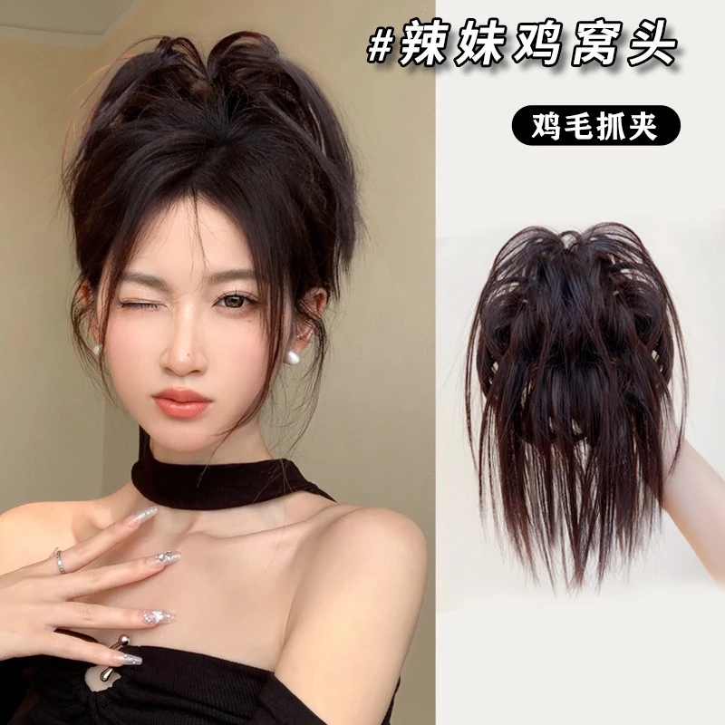 辣妹显发量鸡毛抓夹鸡窝头发抓假发高马尾发夹女丸子头新款