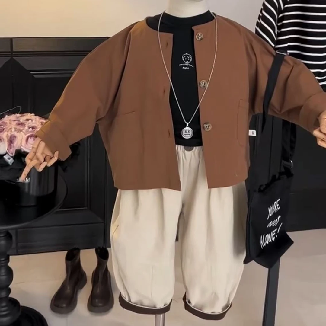 儿童外套春秋款男女宝宝时髦洋气酷帅百搭休闲韩系宽松外套潮