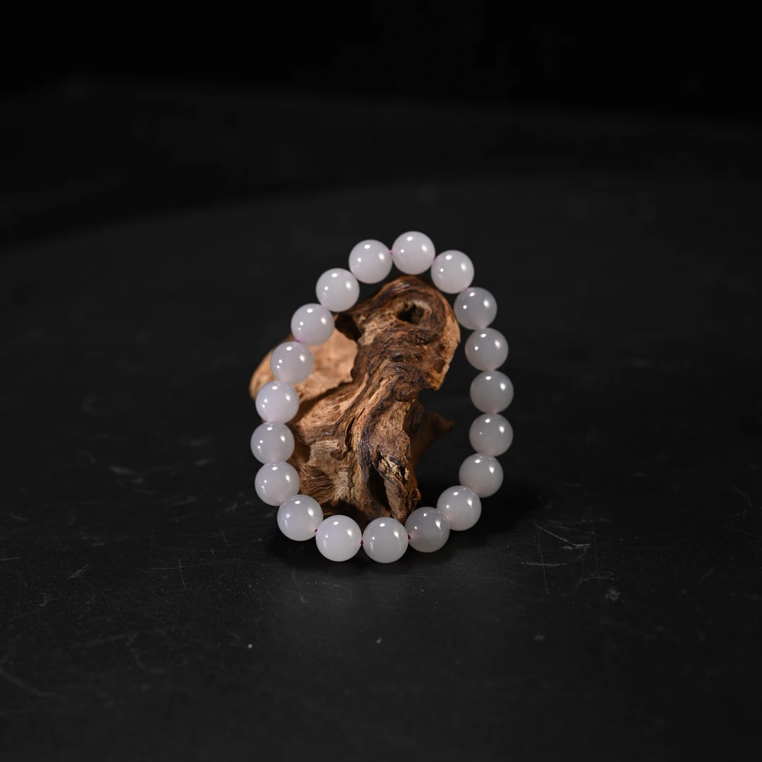 lot8891 2511140031和田玉烟紫手串珠径9.9/保利