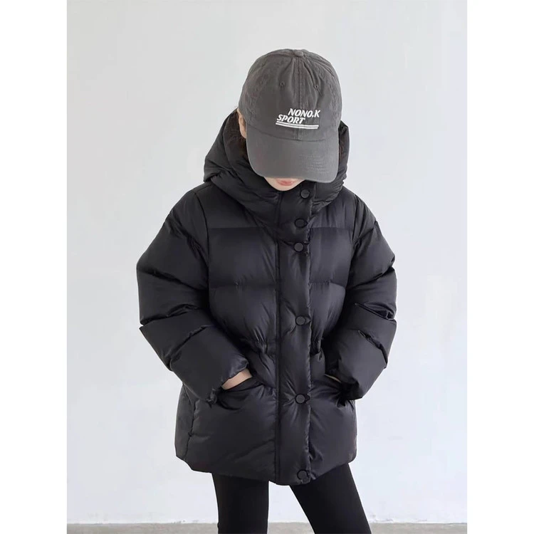 女童冬季2025新款羽绒服中长款收腰女中大童洋气冬装羽绒服外套潮