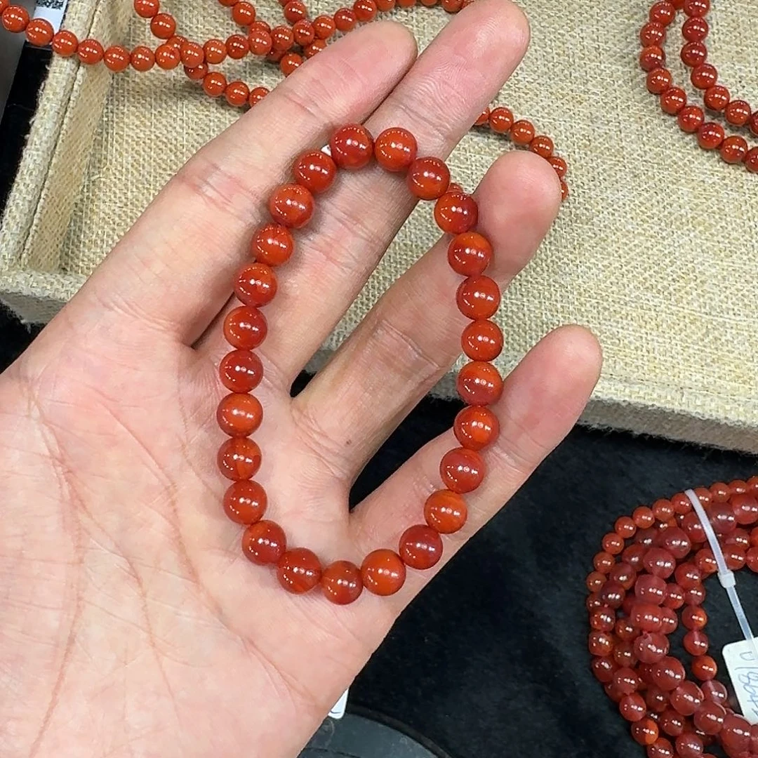 手链未镶嵌南红玛瑙原创南红手串7mm➕高品质瓦西双锦色