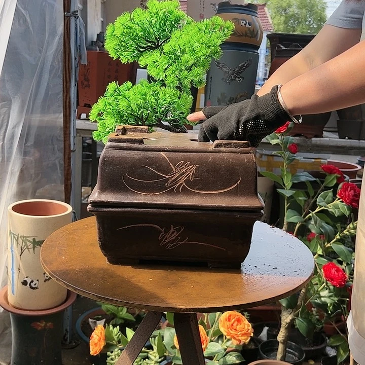 宜兴紫砂花盆26+26粽马槽