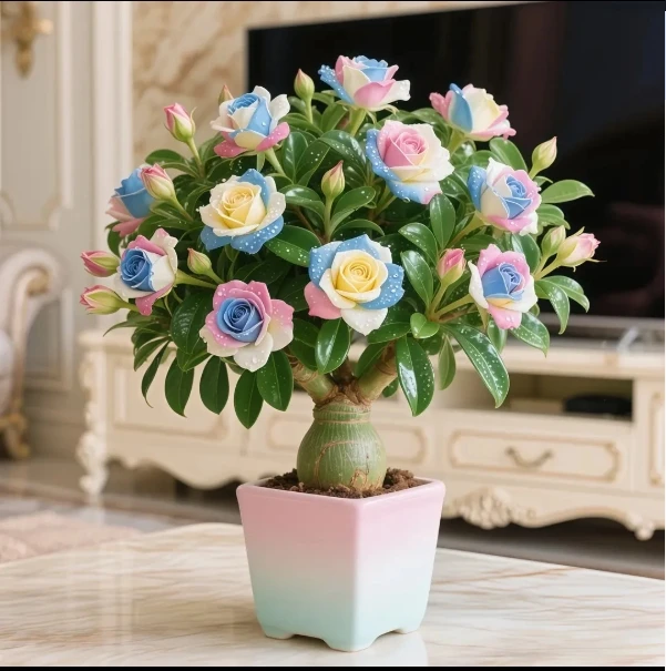 重瓣沙漠玫瑰盆栽室内耐寒热易存活四季好养浓香型花卉绿植驱蚊虫