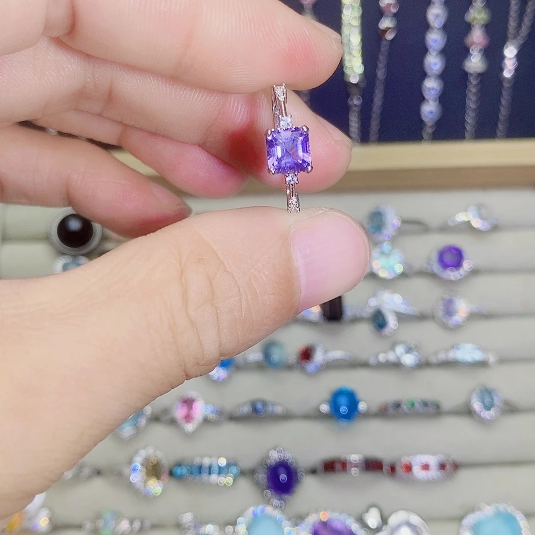 银S925镶嵌戒指紫晶