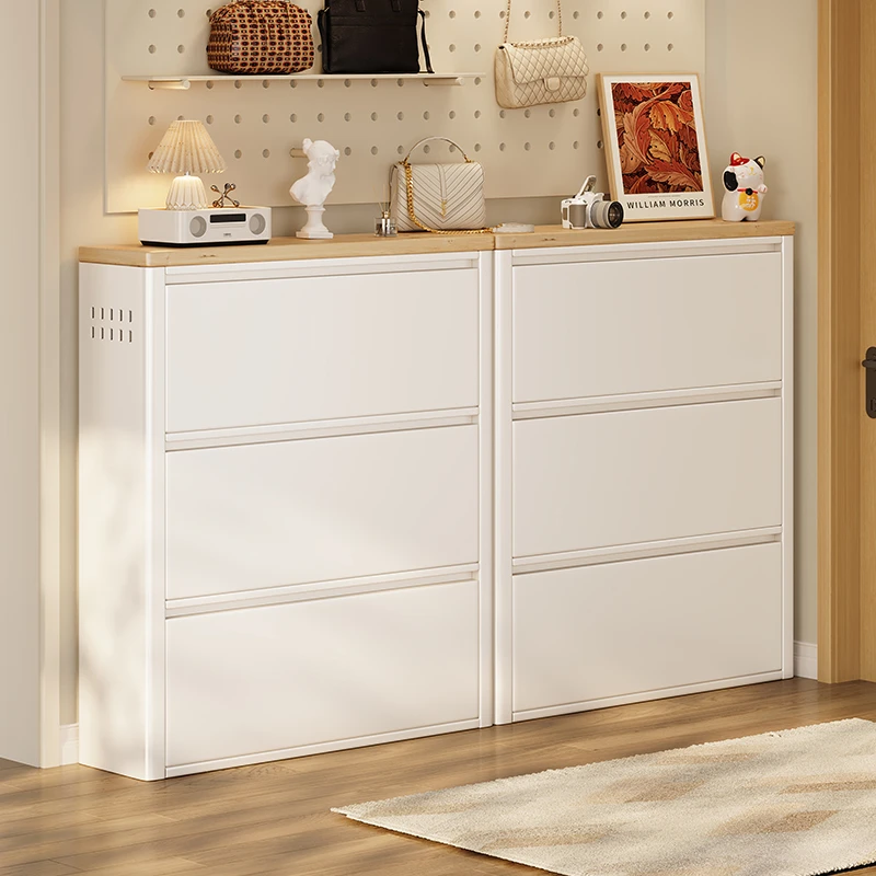 德国精工钢制翻斗鞋柜家用门口室内一体靠墙入户玄关柜大容量鞋架