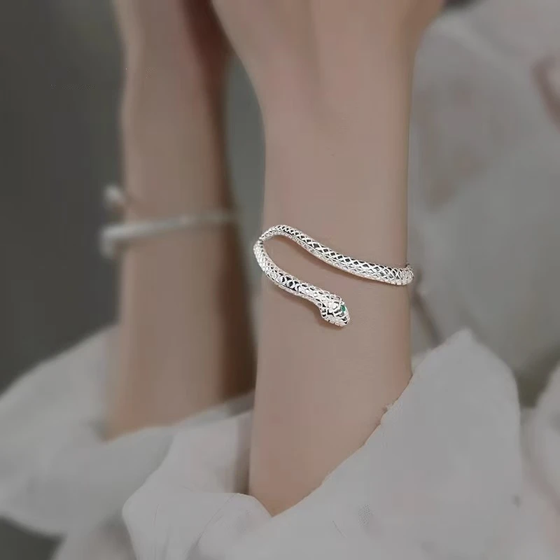 足银手镯 999.9【S163】2025蛇年新款爆款灵蛇简约个性时尚款礼物