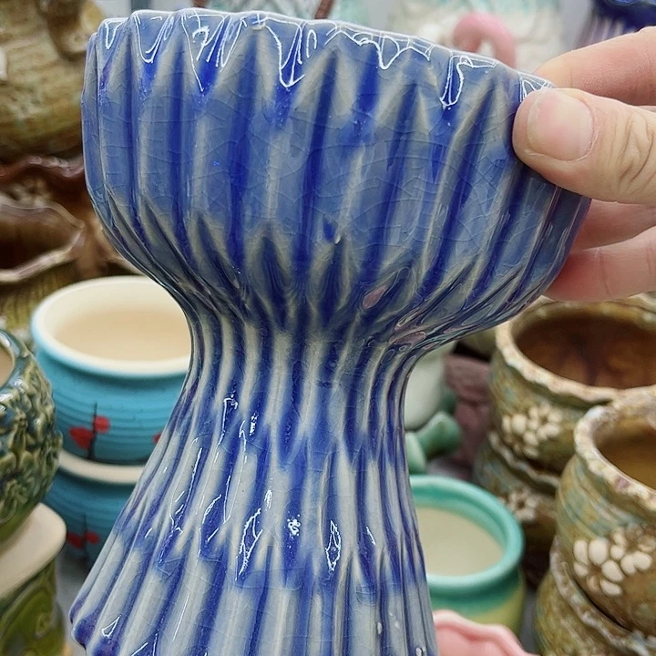 多肉绿植陶瓷花盆9.9包邮，有孔