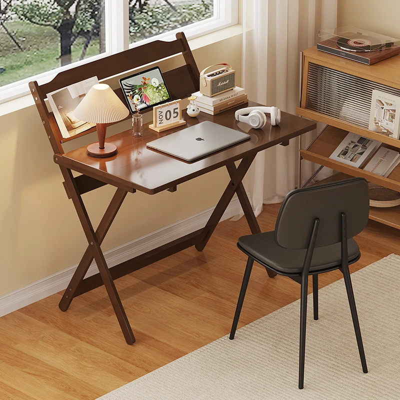 学生书桌免安装折叠桌小学生家用儿童学习桌小户型简易小桌子楠竹