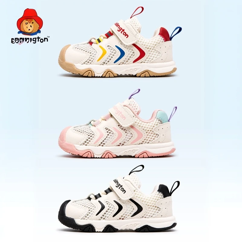 帕丁顿熊夏季时尚新款儿童凉鞋防滑软底男童镂空女宝宝包头沙滩鞋