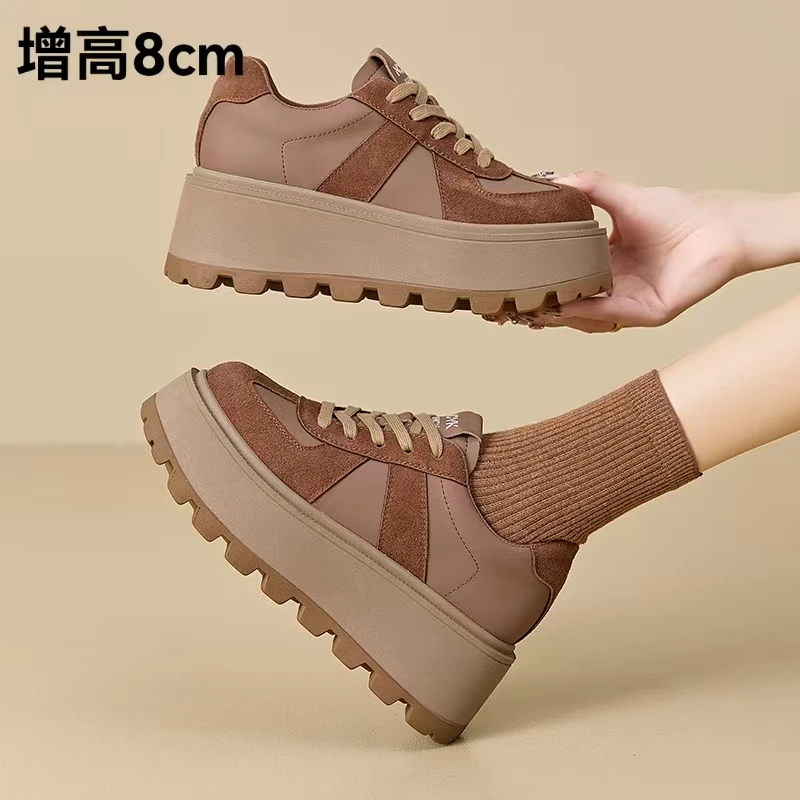 8cm德训鞋女鞋女休闲厚底鞋子运动鞋女潮流高颜值百搭休闲女鞋